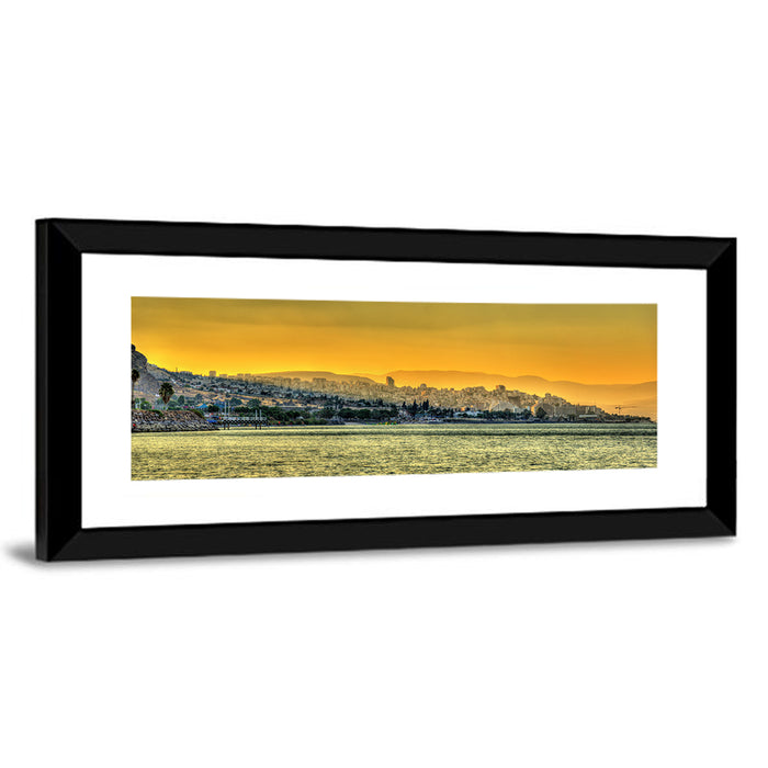 Tiberias from the Sea of Galilee Wall Art as a framed print