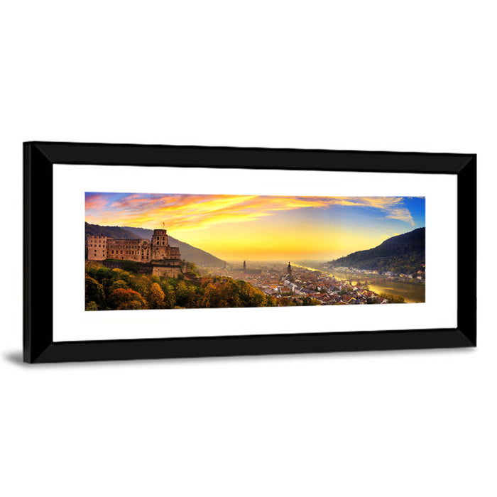 Heidelberg Castle at Dusk Wall Art as a framed print