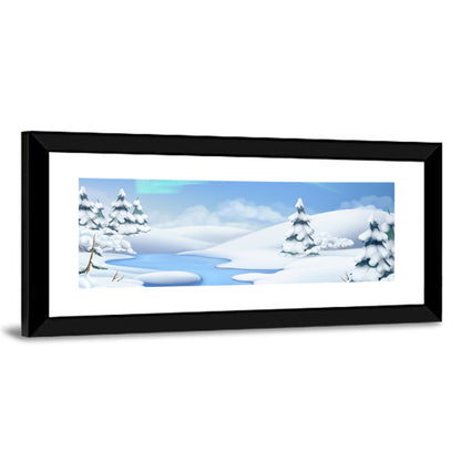 Christmas Trees Winter Illustration Wall Art