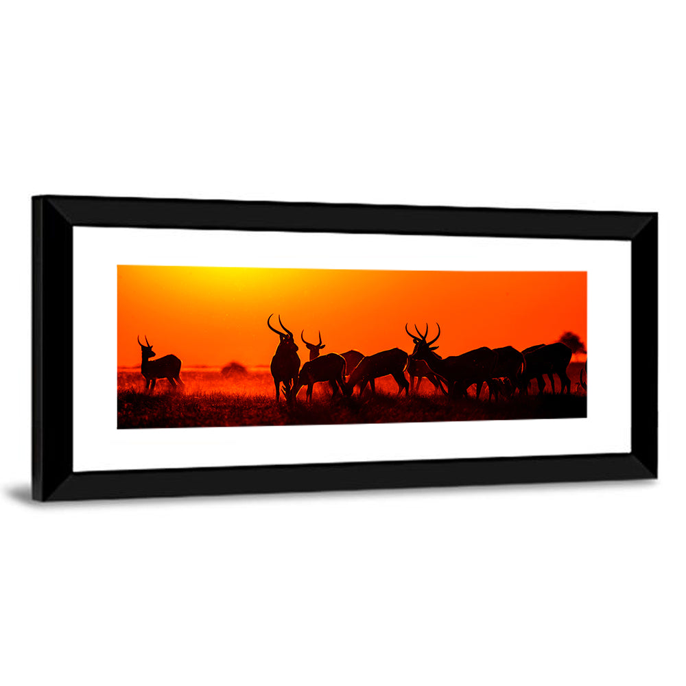 Antelope Herd at Sunset Wall Art