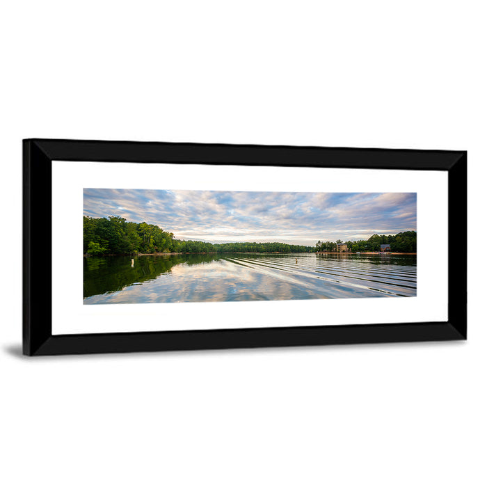 Cloudy Lake Norman Landscape Wall Art as a framed print