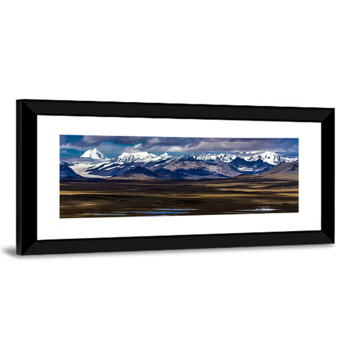 Mount Hess and Mount Debora with Wetlands Wall Art as a framed print