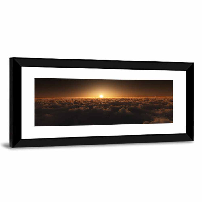 Sunset Over Cloud Sea Wall Art as a framed print
