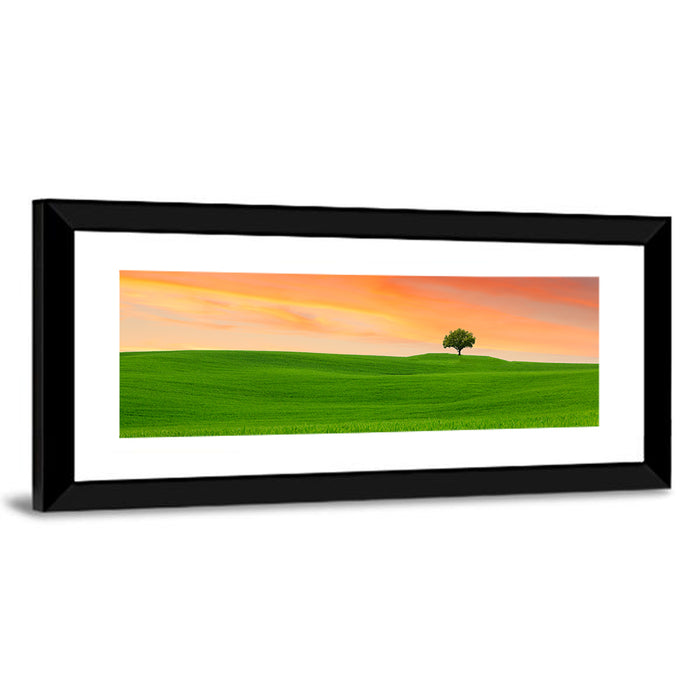 Tuscany Sunset Hills Wall Art as a framed print