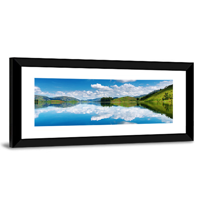Bunyonyi Lake Reflection Wall Art as a framed print
