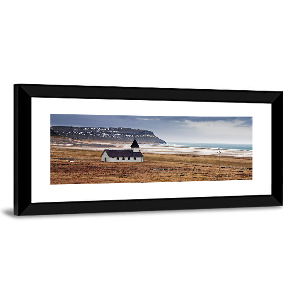 Icelandic Church with Dark Steeple Wall Art