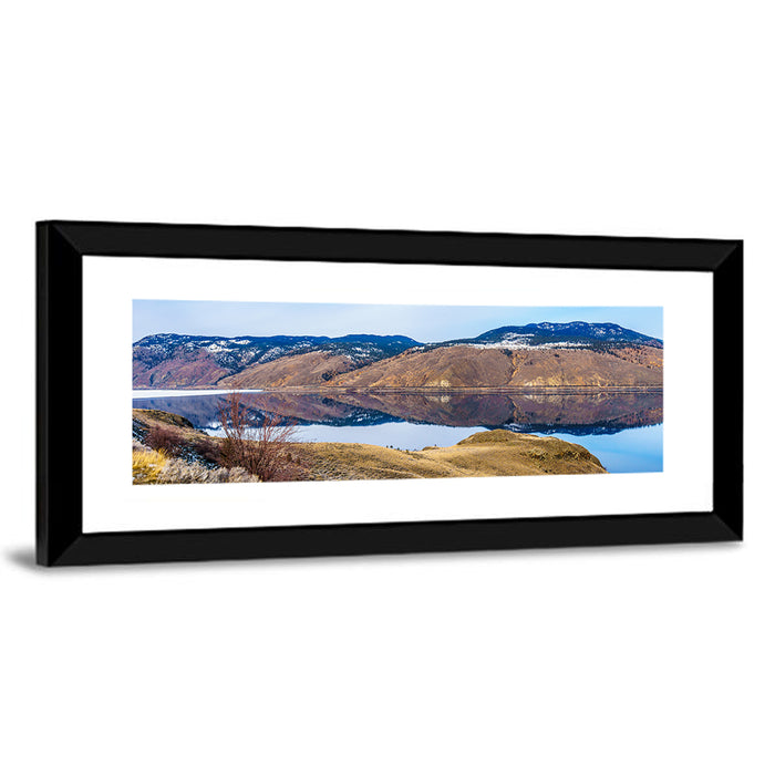 Kamloops Lake Mountain Reflection Wall Art as a framed print