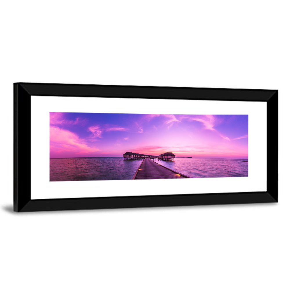 Sunset Pier Overwater Bungalows Wall Art