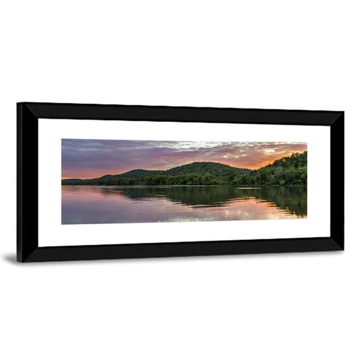 Ohio River Paden City at Dusk Wall Art as a framed print