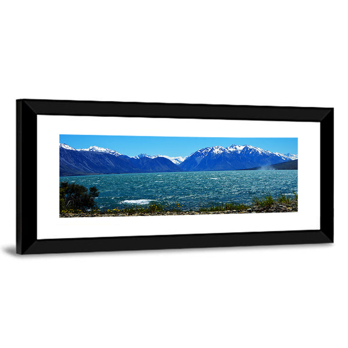 Lake Ohau Snow Peaks Wall Art as a framed print