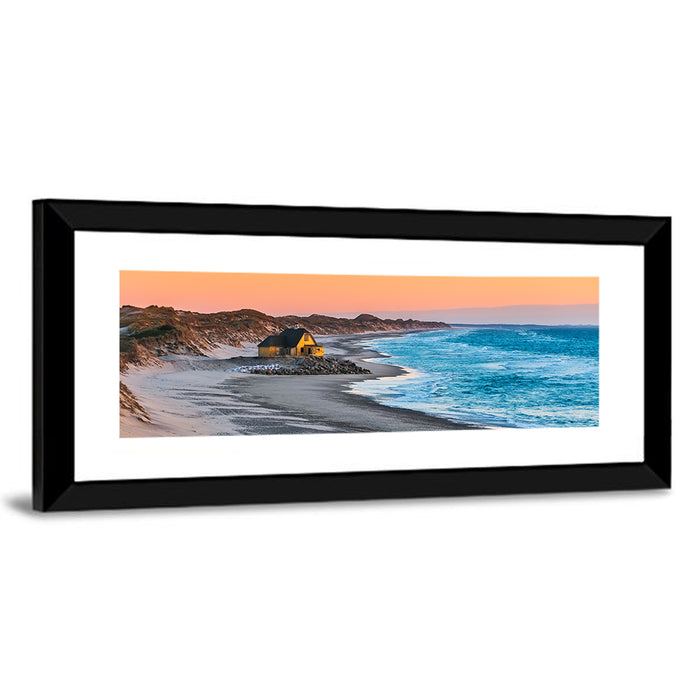 Gammel Skagen Beach House Wall Art as a framed print