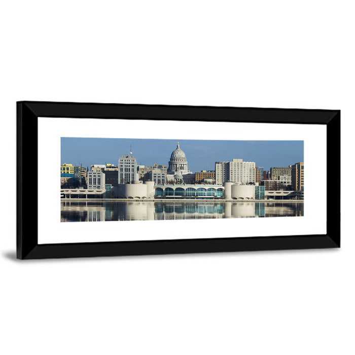 Madison Lake Monona Skyline Wall Art as a framed print