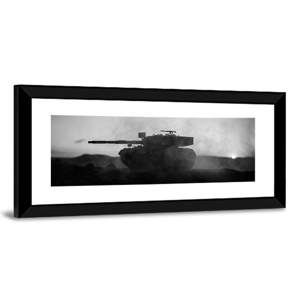 German Tank Desert Silhouette Wall Art