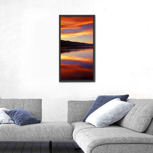 Cloudy Lake Sunset Wall Art