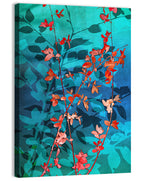 Red Leaf Branches Wall Art
