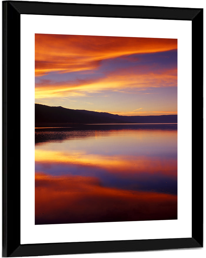 Dusk Over Mountain Lake Wall Art as a framed print