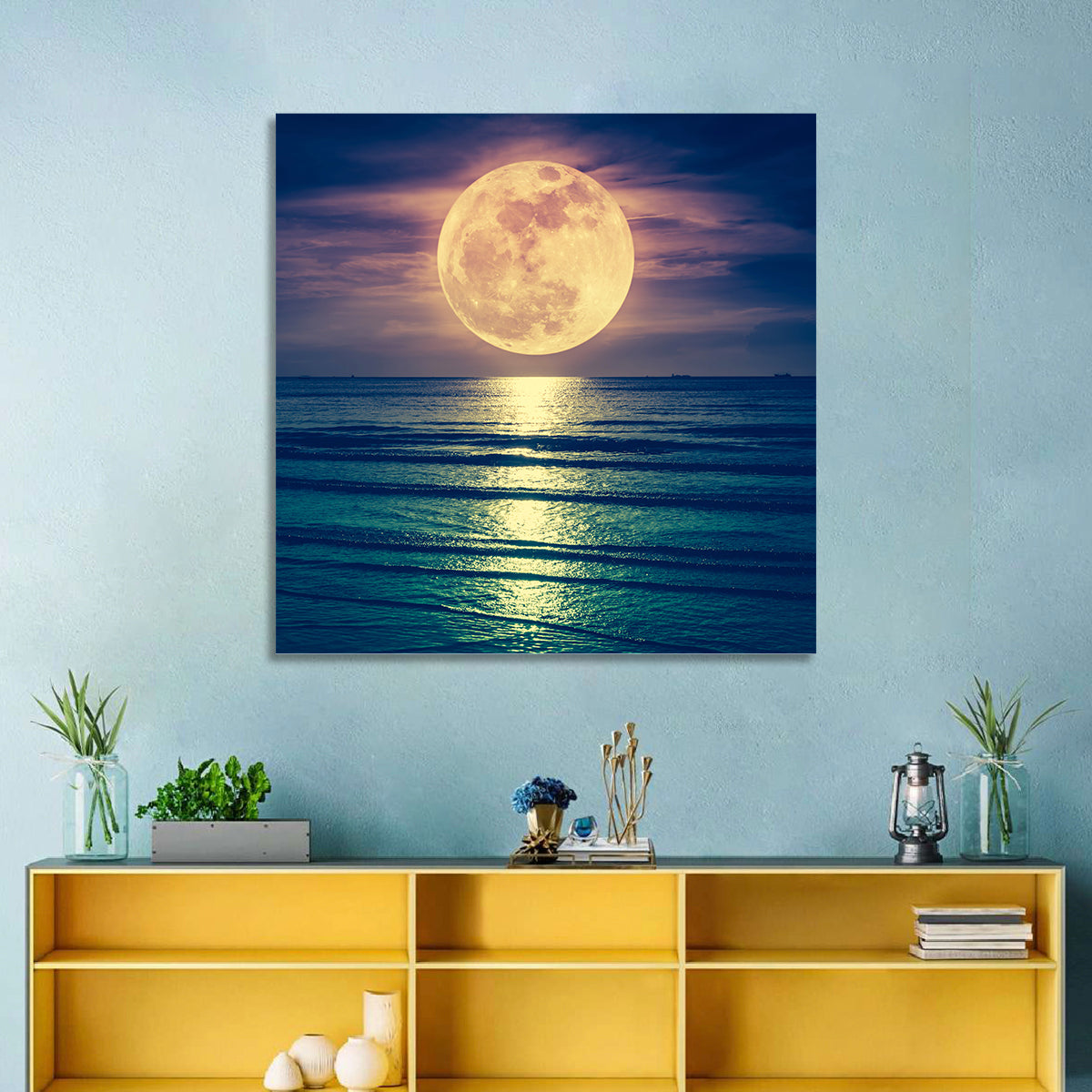 Super Moon Over Sea Wall Art