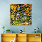 Autumn Winding Forest Road Wall Art
