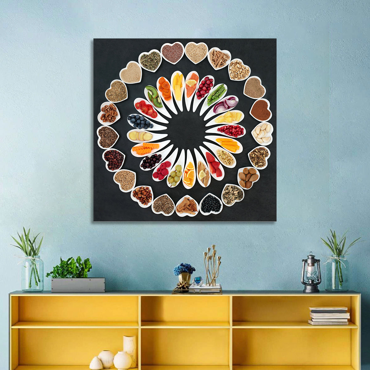 Circular Heart Bowls of Fresh Ingredients Wall Art
