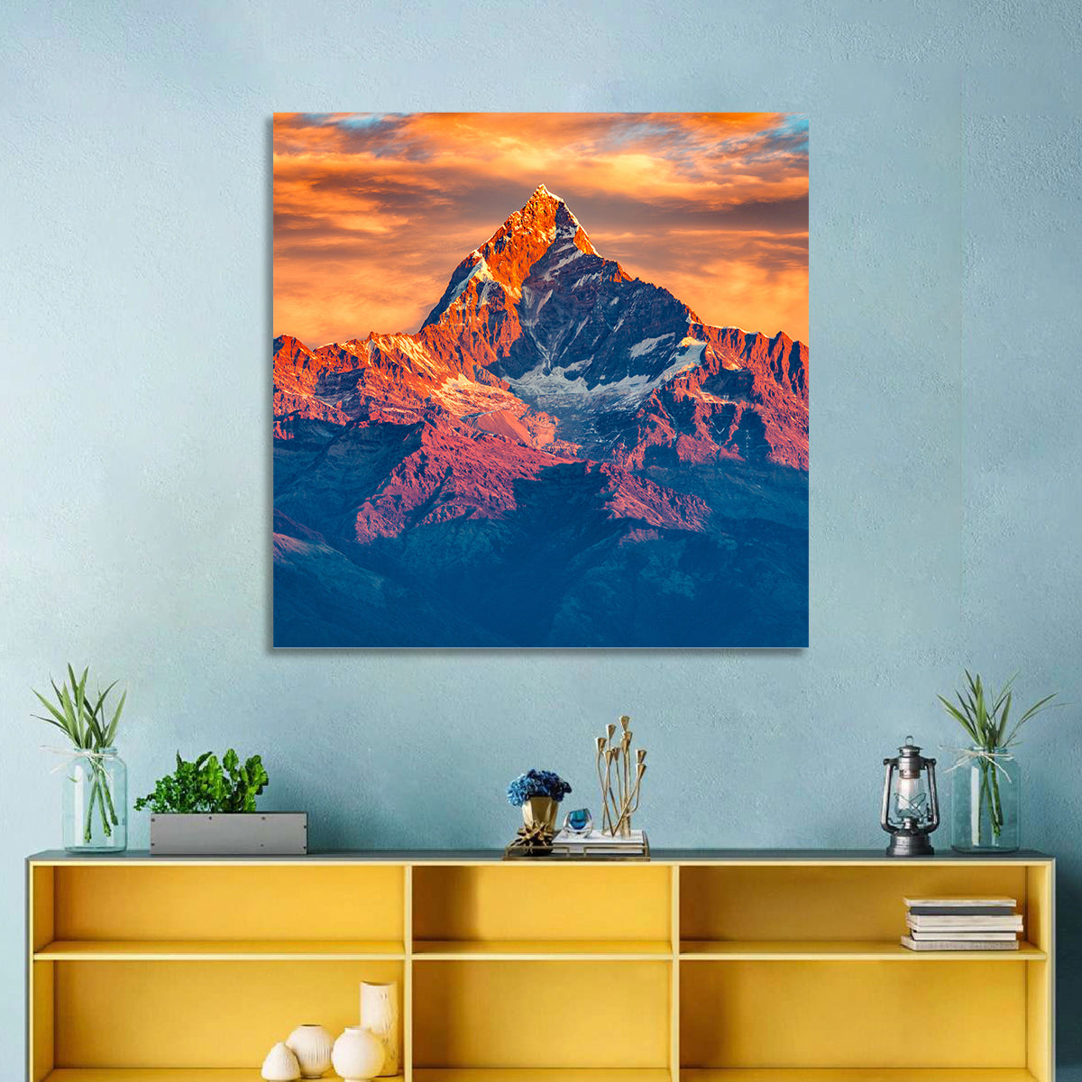 Machhapuchhre Sunrise Over Pokhara Wall Art