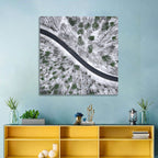 Snowy Forest Road Wall Art