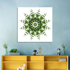Botanical Green Leaf Mandala Wall Art
