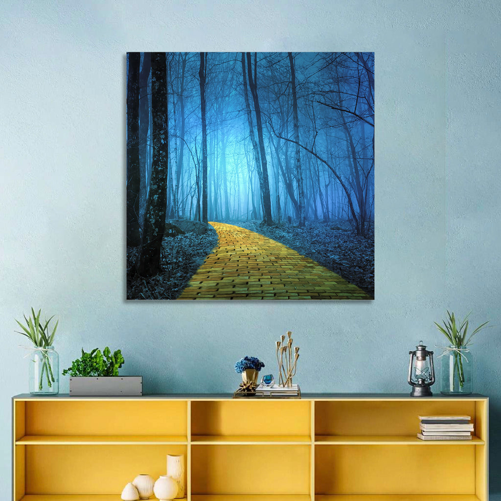 Misty Yellow Brick Road Wall Art