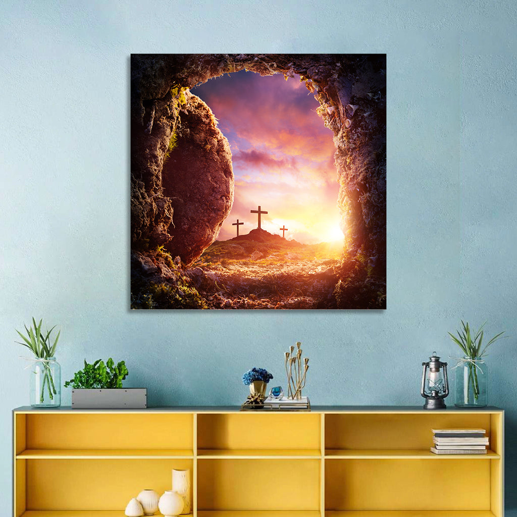 Three Crosses at Sunrise Wall Art