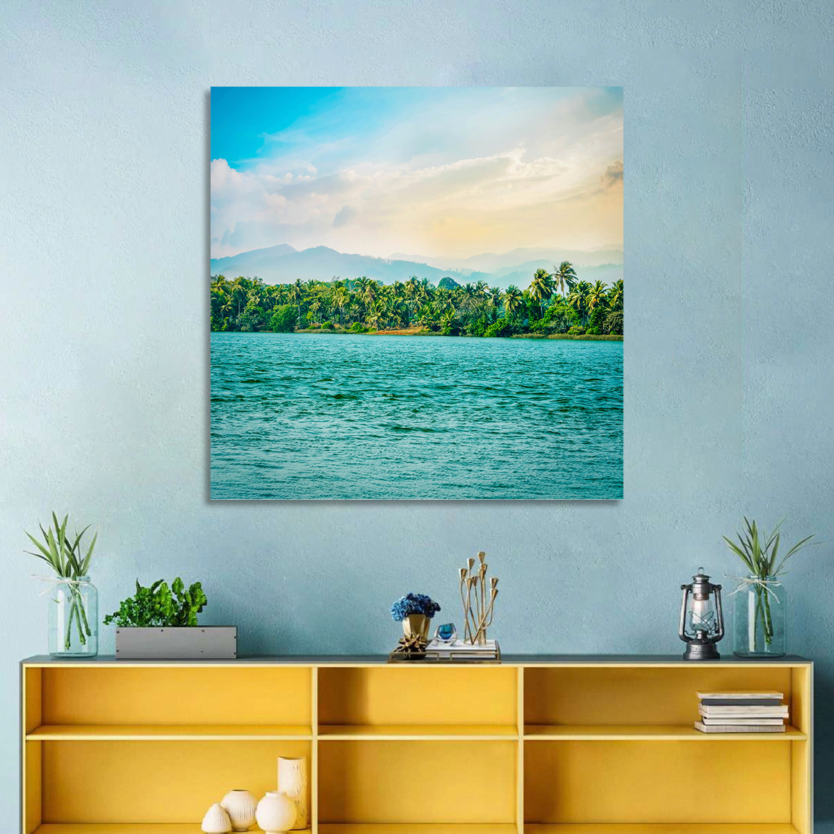 Indian River Morning Light Wall Art in a room, square