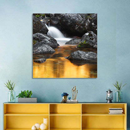 Golden Stream Wall Art