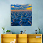 Salar De Uyuni Salt Flats at Sunset Wall Art