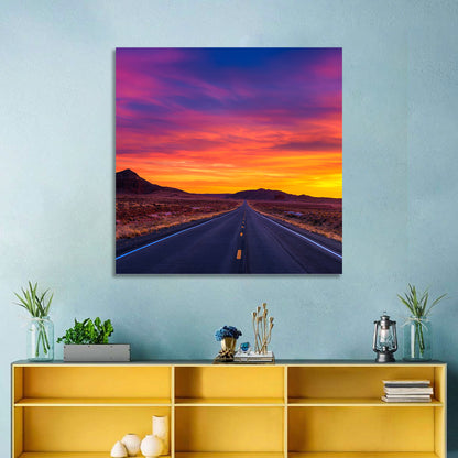 Infinite Road Sunset Wall Art