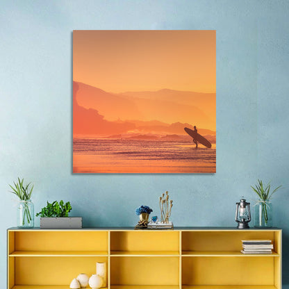 Surfer at Beach Wall Art