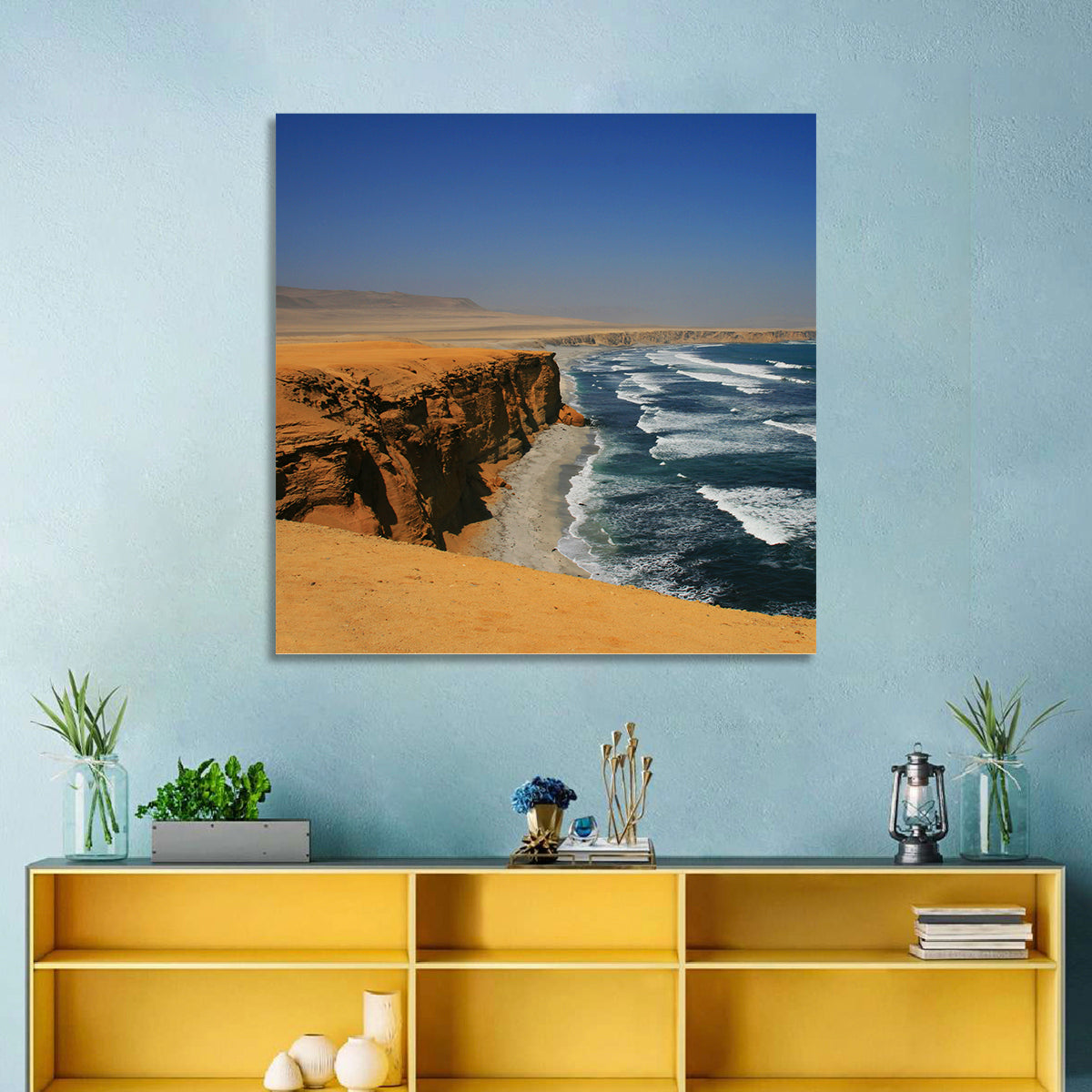Red Cliffs of Paracas Wall Art in a room, square