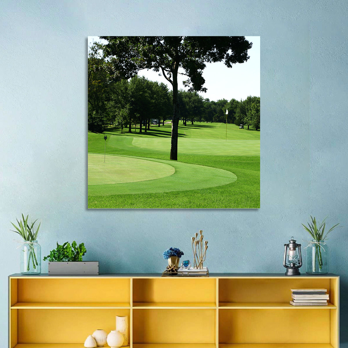 Oklahoma Golf Course Greens Wall Art in a room, square