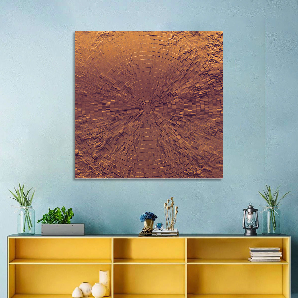 Blocks Focus Copper Rings Wall Art