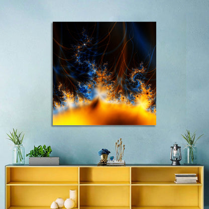 Solar Flames Abstract Wall Art