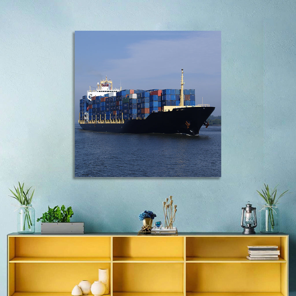Container Ship in Motion Wall Art