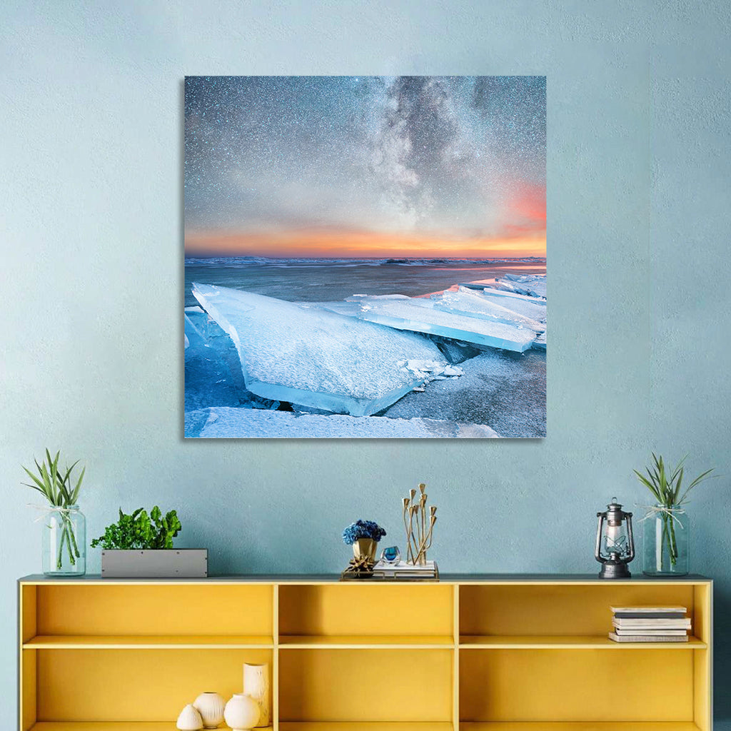 Milky Way Over Frozen Shore Wall Art