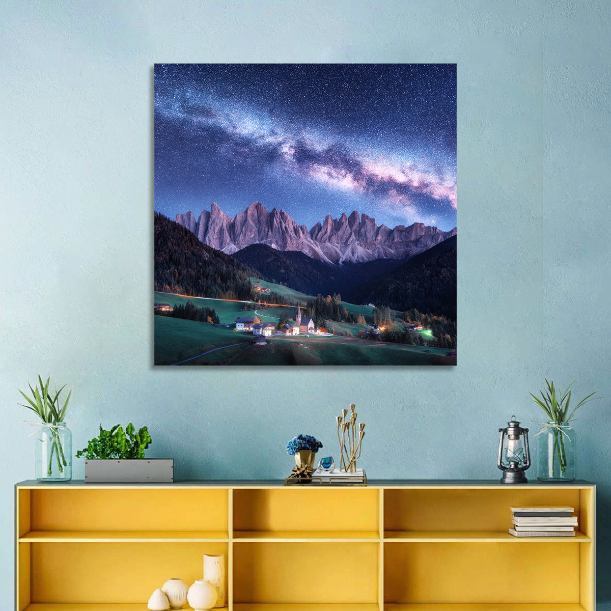 Santa Maddalena Night Sky Wall Art in a room, square