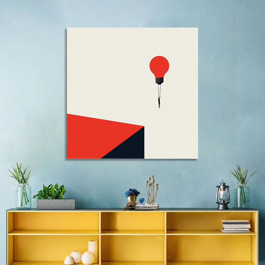 Hanging from a Lightbulb Wall Art