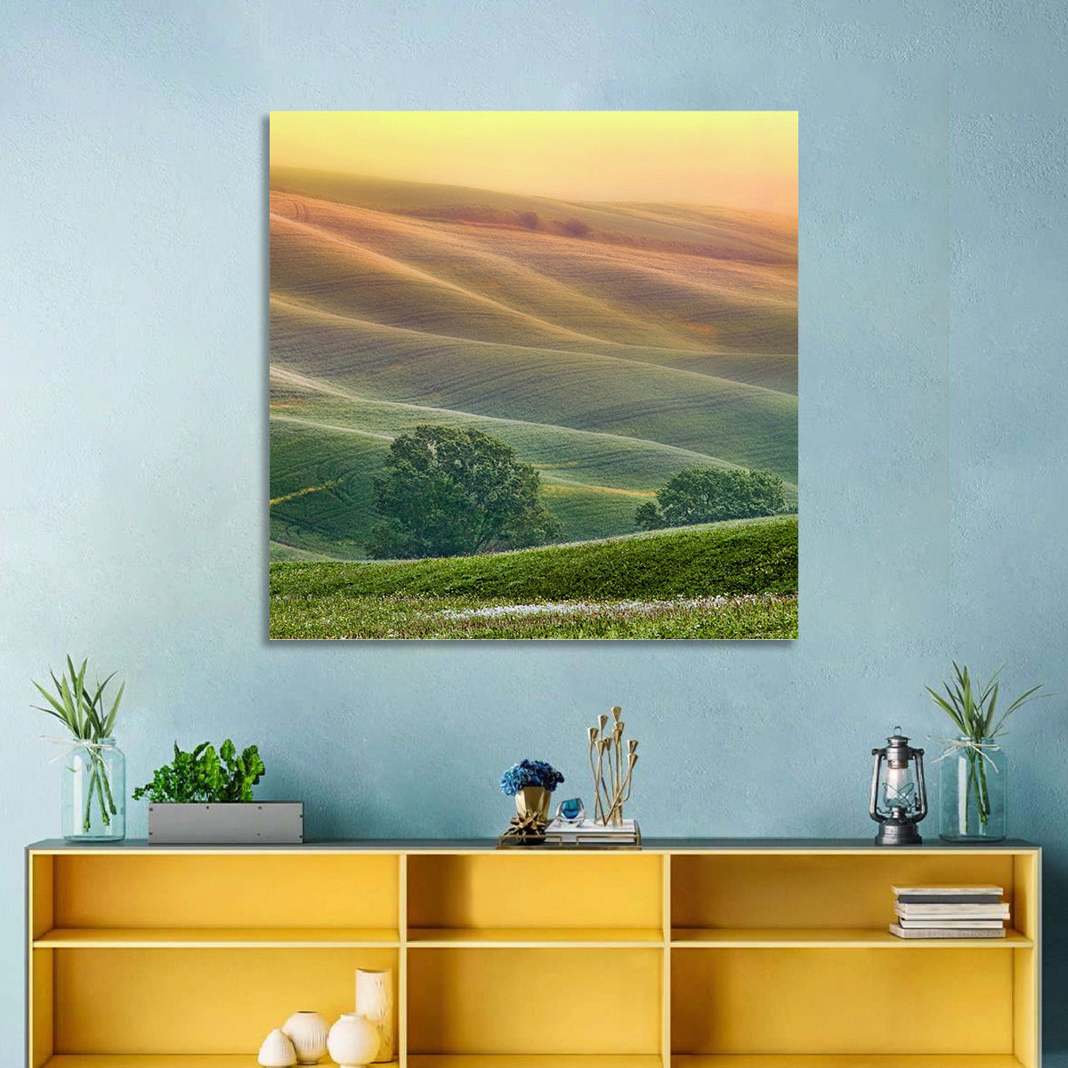 Tuscan Rolling Hills Wall Art in a room, square