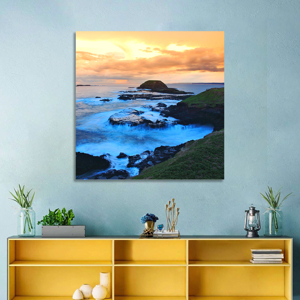 Phillip Island Cliffs at Sunset Wall Art