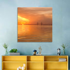 Øresund Bridge in Golden Light Wall Art