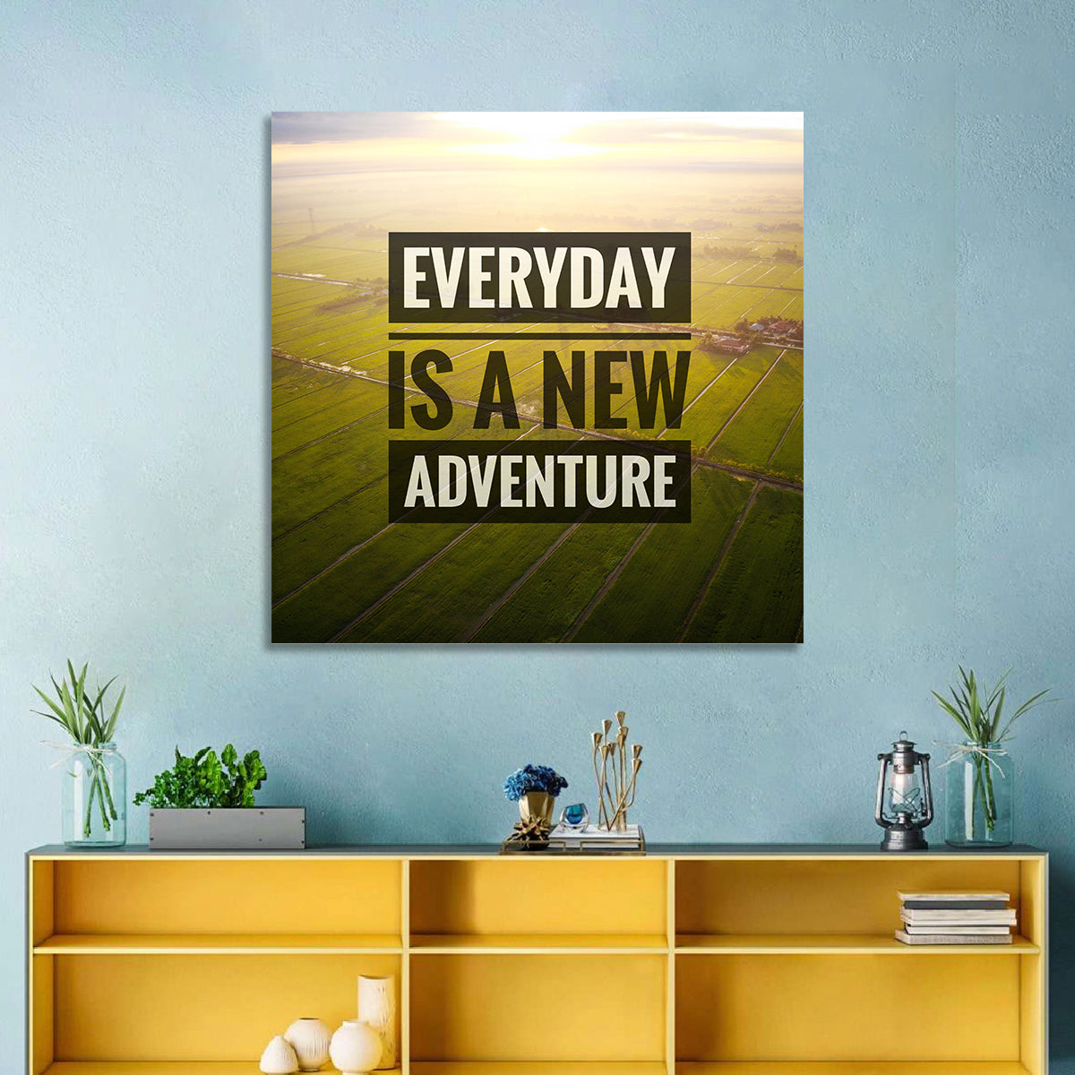 Everyday Is a New Adventure Wall Art in a room, square