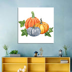Festive Pumpkin Trio Watercolor Wall Art