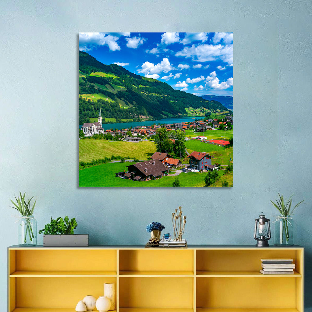 Lungern Village Panorama Wall Art