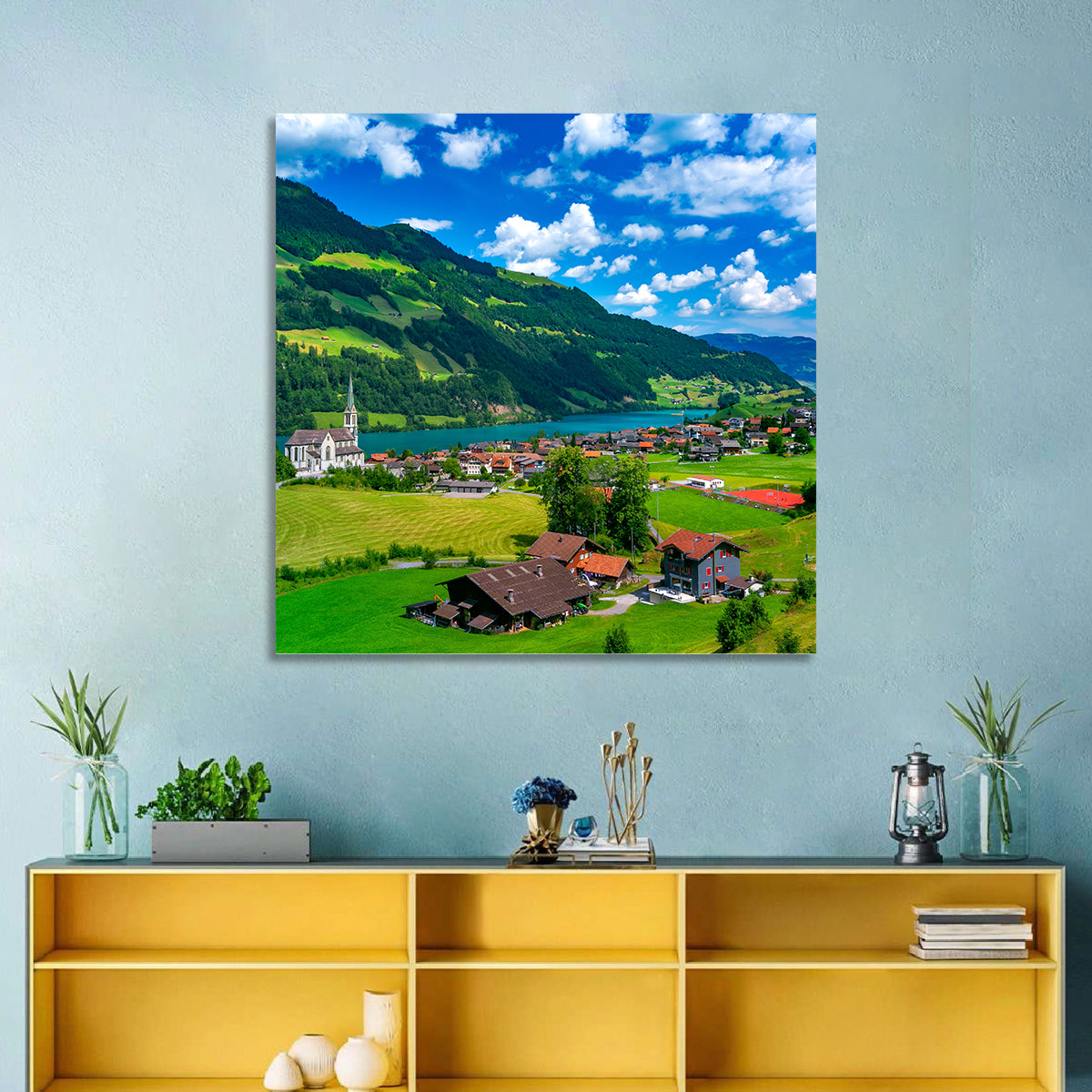 Lungern Village Panorama Wall Art