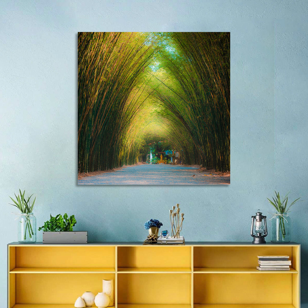 Arched Bamboo Tunnel Wall Art