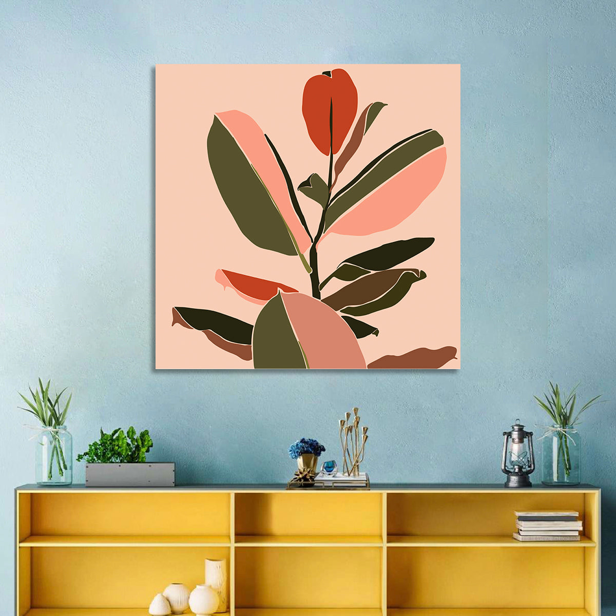 Ficus Leaves Silhouette Wall Art